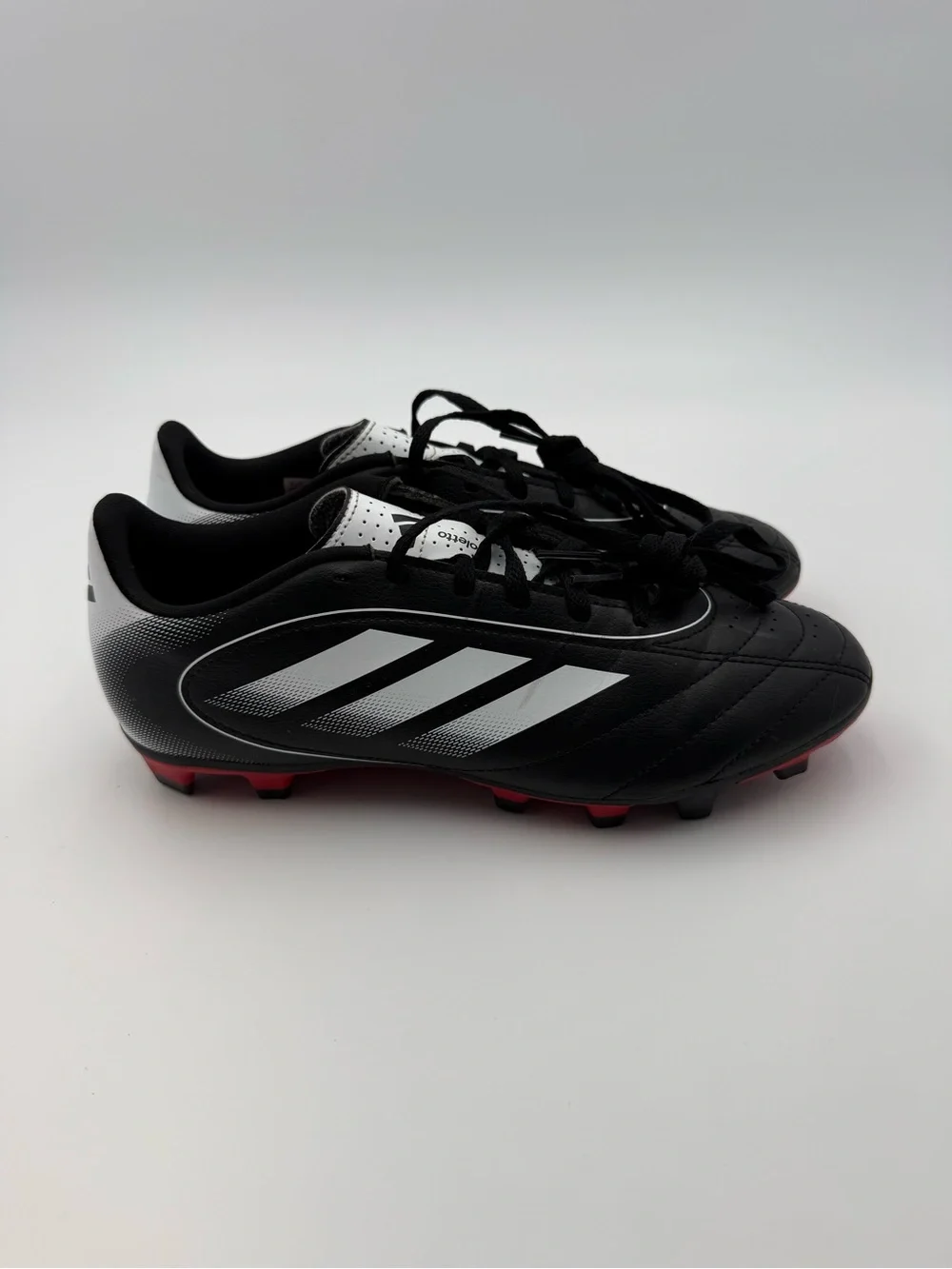 adidas Goletto IX FG/MG Soccer Cleats Men’s US 8 Black White Red IH7702